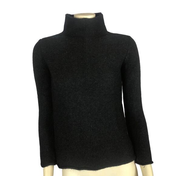 James Perse Los Angeles Cashmere/wool mix black turtleneck sweater size 8 - Picture 2 of 13